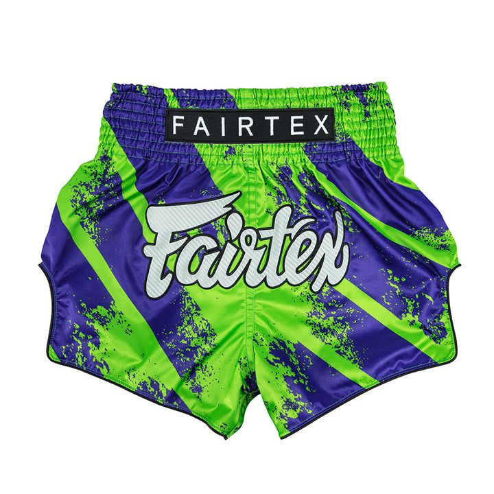 Fairtex Slim Cut Shorts BS1928 Street King (Green/Blue) - green-blue - brand product view 1