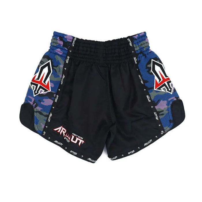 ARWUT [BS2] Camo Edition Muay Thai Shorts “Black/Blue”