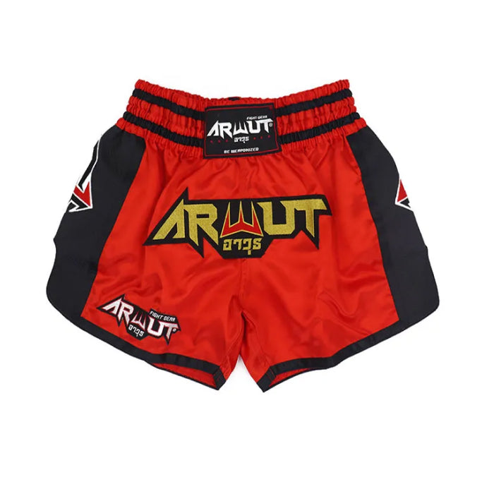 ARWUT [BS3] CARBON EDITION Muay Thai Shorts “RED/BLACK”