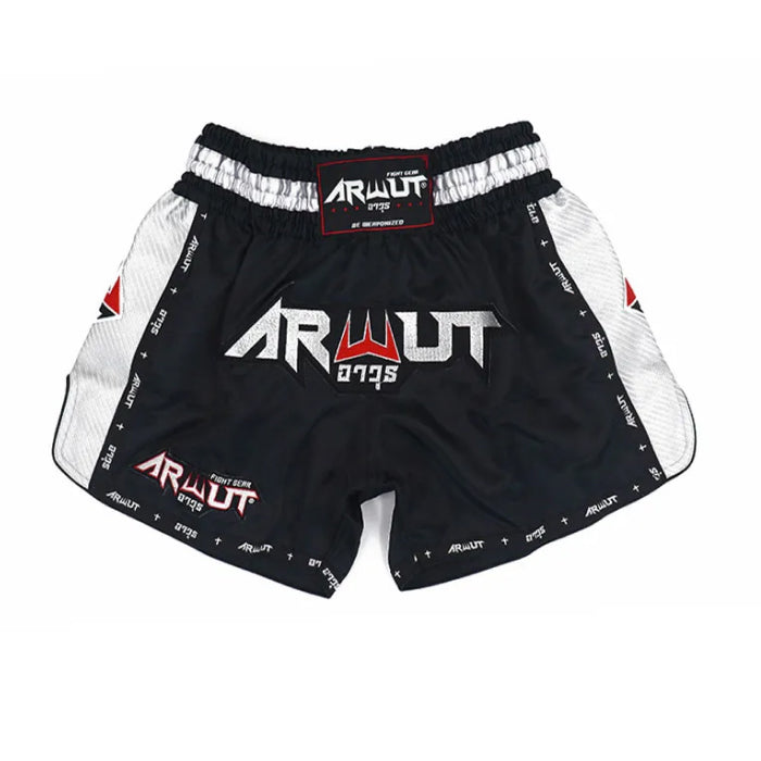 ARWUT [BS3] CARBON EDITION Muay Thai Shorts “BLACK/SILVER”