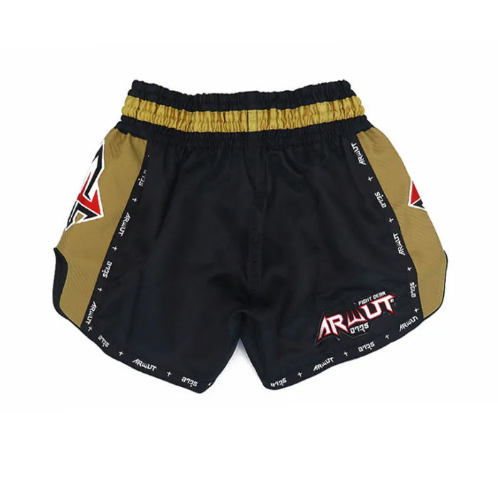 ARWUT [BS3] CARBON EDITION Muay Thai Shorts “BLACK/GOLD”