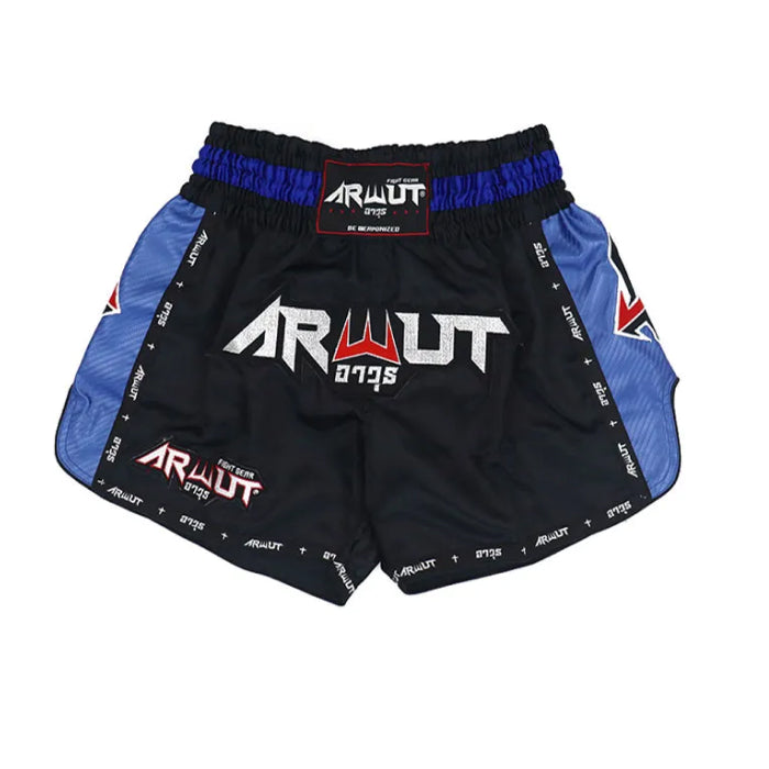 ARWUT [BS3] CARBON EDITION Muay Thai Shorts “BLACK/BLUE”