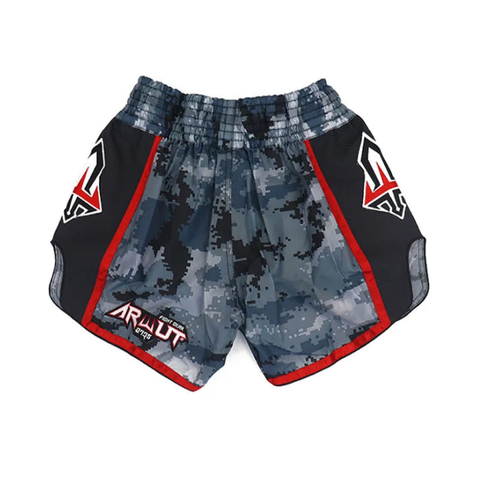 ARWUT [BS3] CARBON EDITION Muay Thai Shorts “GREY CAMO/BLACK”