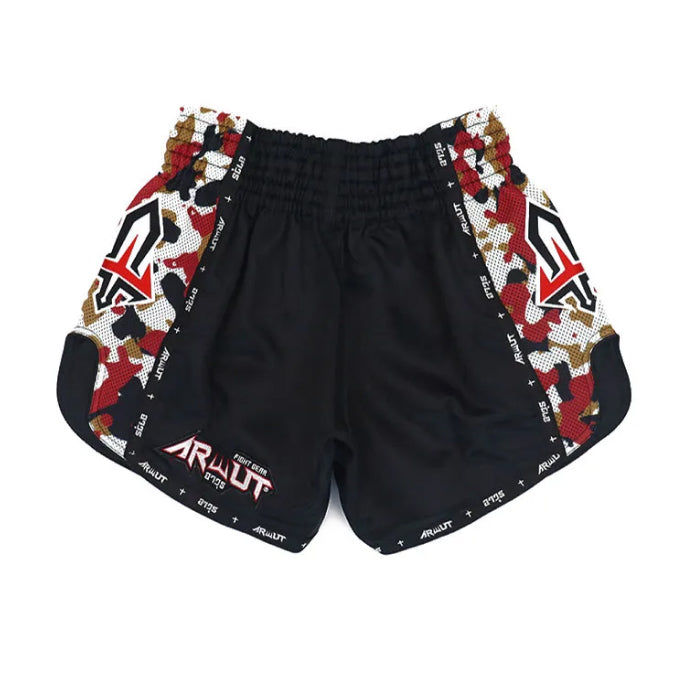 ARWUT [BS2] Camo Edition Muay Thai Shorts “BLACK/RED”
