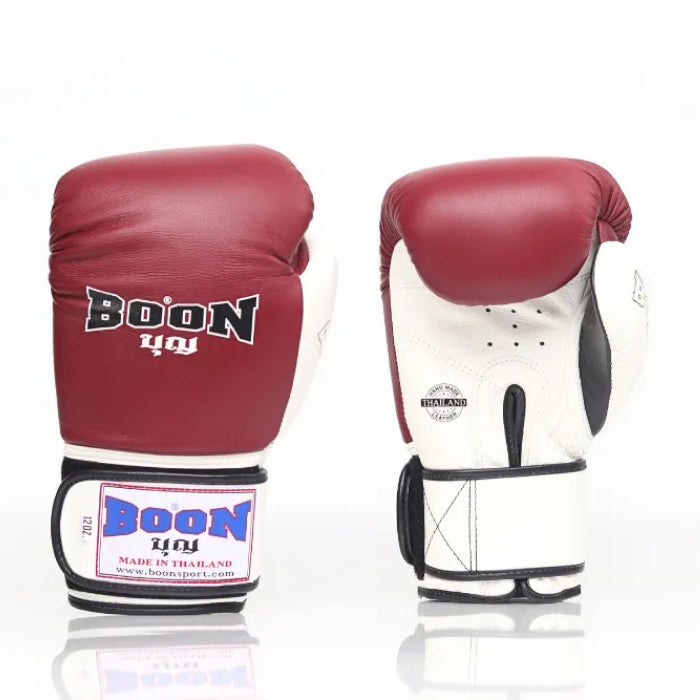 Boon [BGCR] Compact Velcro Gloves Maroon/White