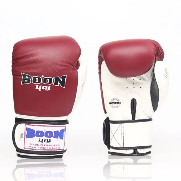 Boon [BGCR] Compact Velcro Gloves Maroon/White