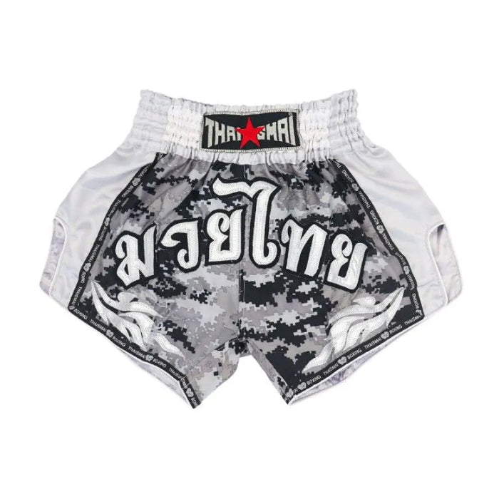 THAISMAI Camo Grey Muay Thai Shorts
