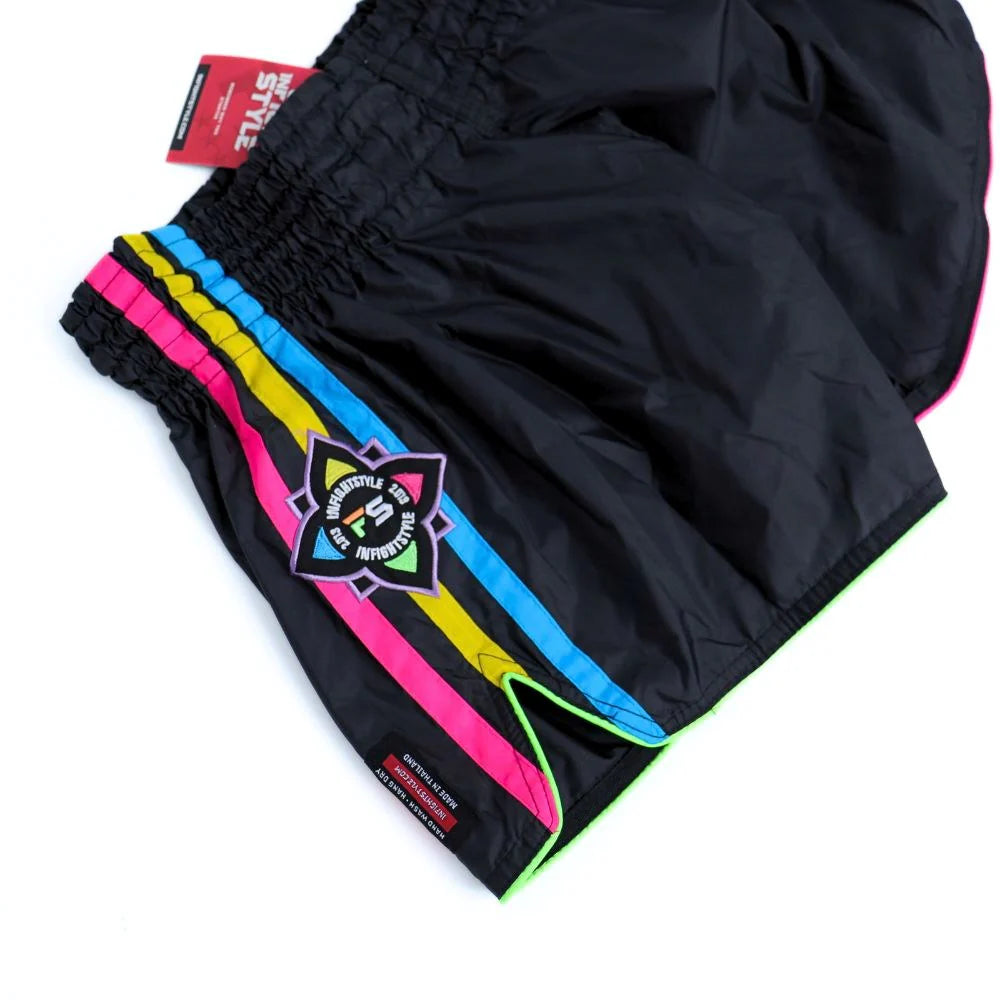 INFIGHTSTYLE Nylon Lotus Retro Prisma Muay Thai Shorts