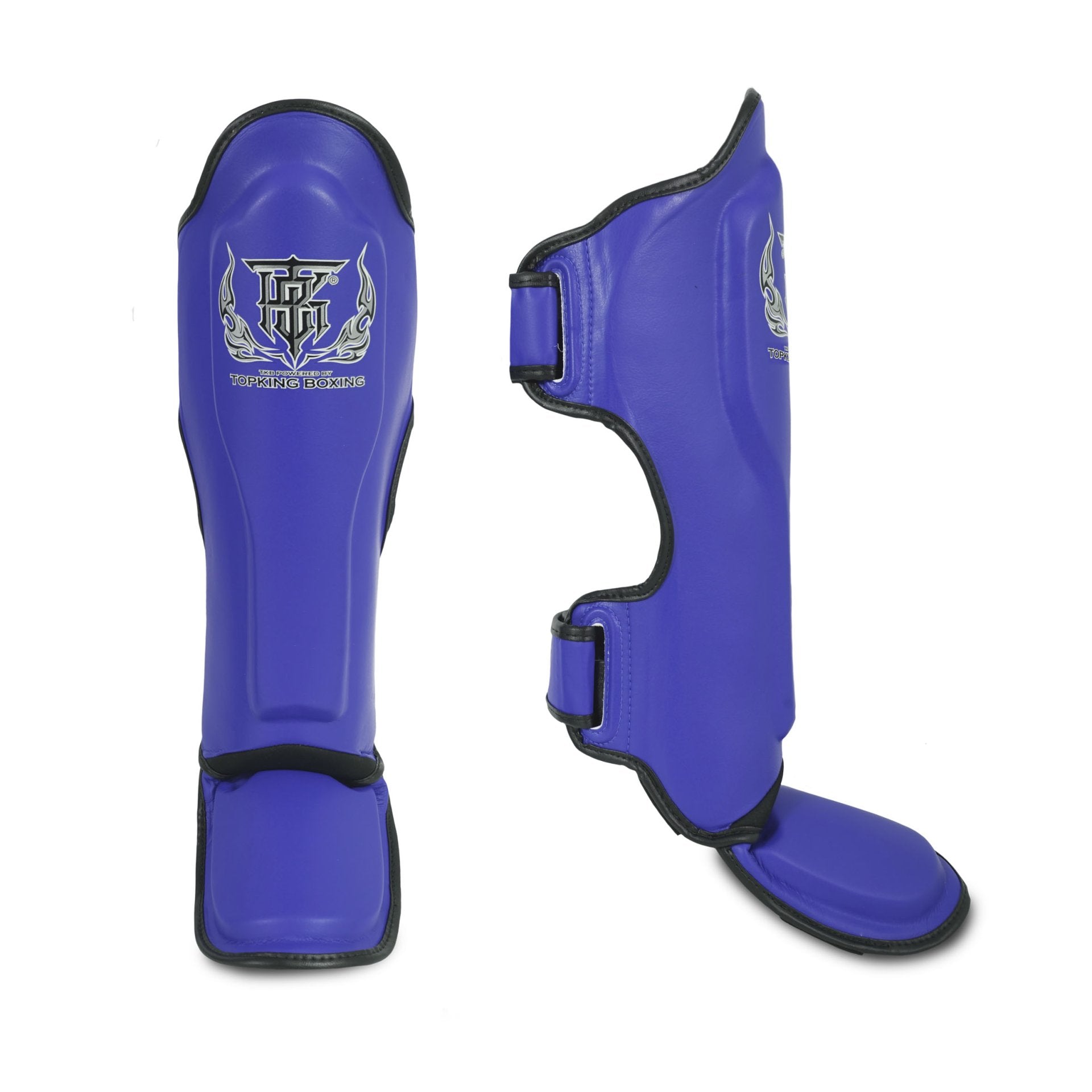 Top King TKSGP-GL genuine leather shin pads - Blue