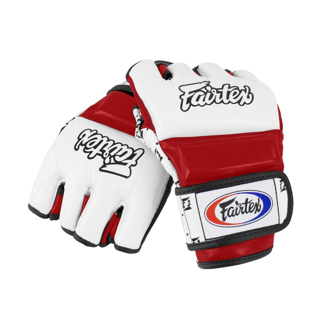 Fairtex-FGV17 Super Sparring MMA Gloves - white-red - brand product view 1
