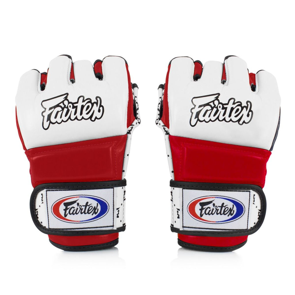 Fairtex-FGV17 Super Sparring MMA Gloves - white-red - brand product view 2