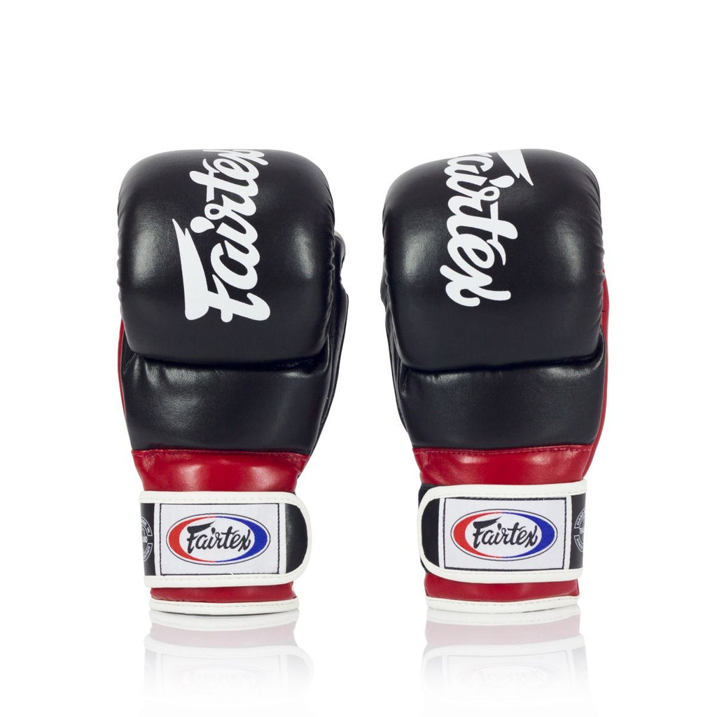 Fairtex-FGV18 Super Sparring Grappling Gloves - black-red - brand product view 1