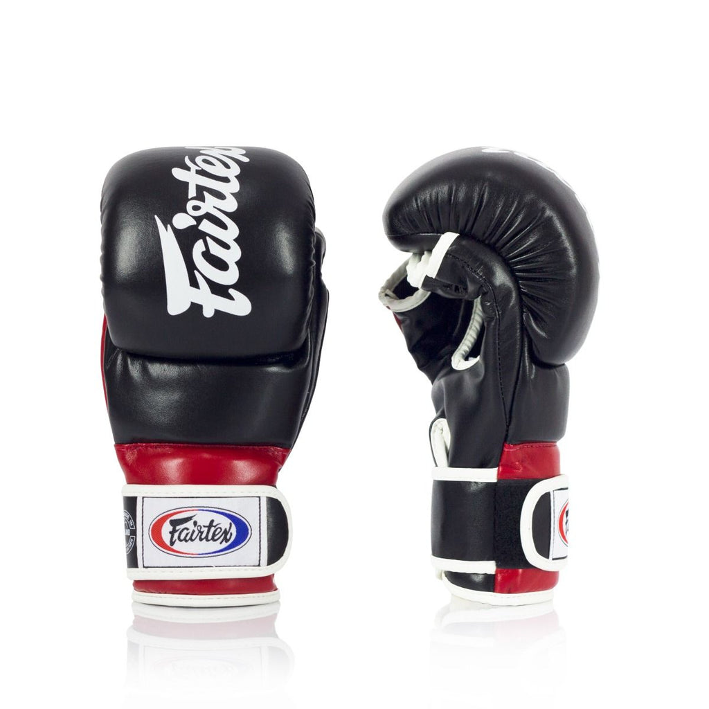 Fairtex-FGV18 Super Sparring Grappling Gloves - black-red - brand product view 2