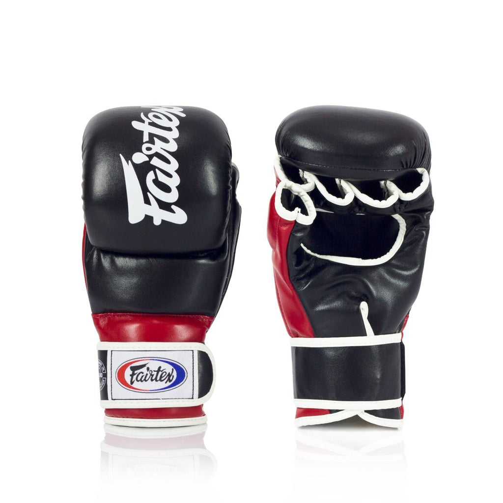 Fairtex-FGV18 Super Sparring Grappling Gloves - black-red - brand product view 3