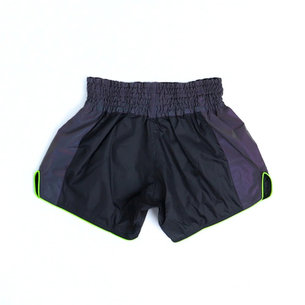 inFightStyle Astro Neon Green Nylon Reflectivz Muay Thai Shorts