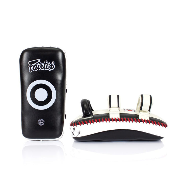 Fairtex Extra-Long Curved Kick Pads KPLC4 - black-white - additional brand view 1